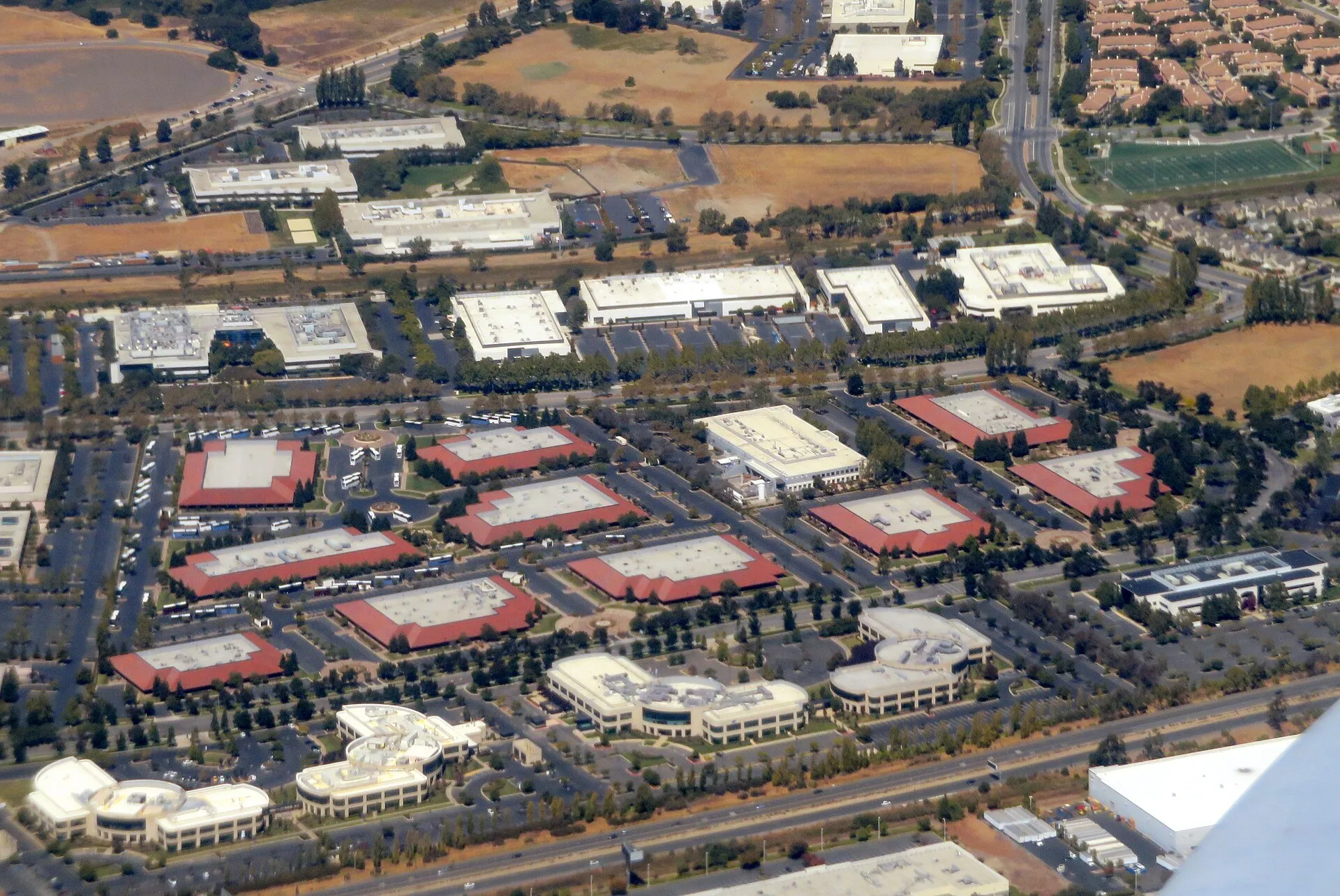 Aerial view of the office and technology park in Ardenwood, Fremont